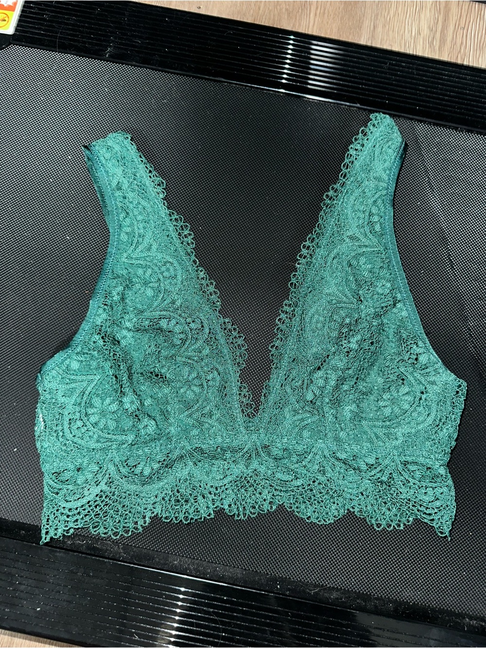 Victoria's Secret Emerald Green Lace V-Neck Bralette